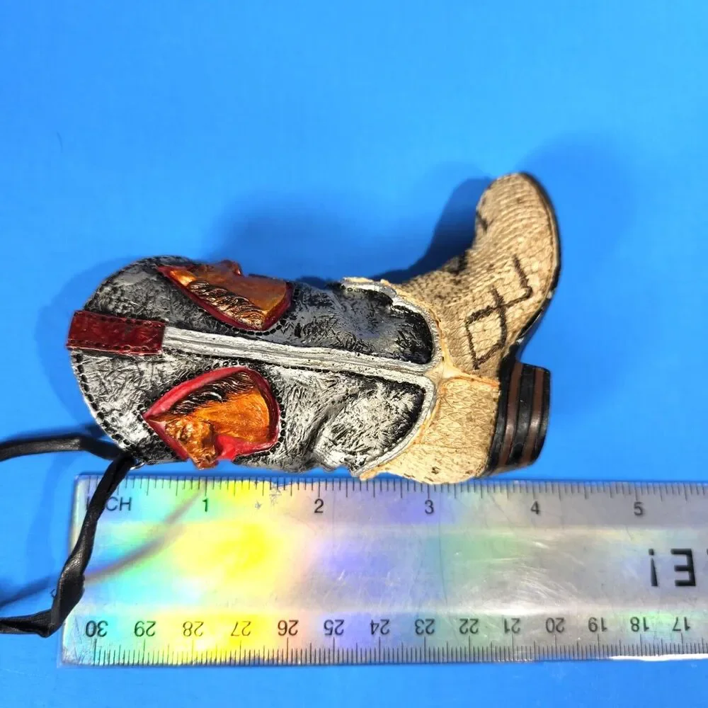 Christmas Country Western Ornaments Lot X 3 Boots Horseshoe Hanging